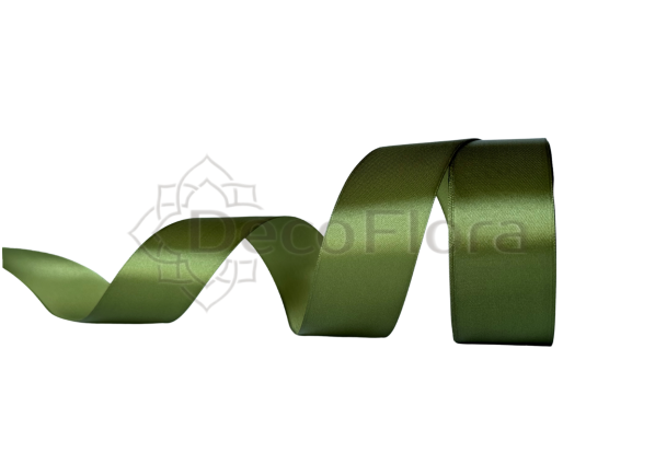 Лента атласная 4cm*25ярд - 098 - оливковая 